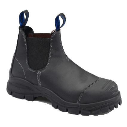 Blundstone Elastic Sided Safety Boot Black Leather Size 3